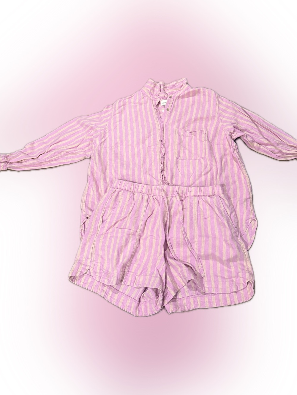 Universal Thread Pink Striped Cotton Pajama Romper